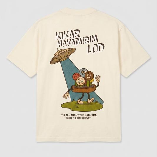 חולצת Lod Vibes Only אוברסייז בצבע שמנת